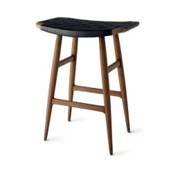 Freja Bar Stool SH610 Leather Stripe Seat