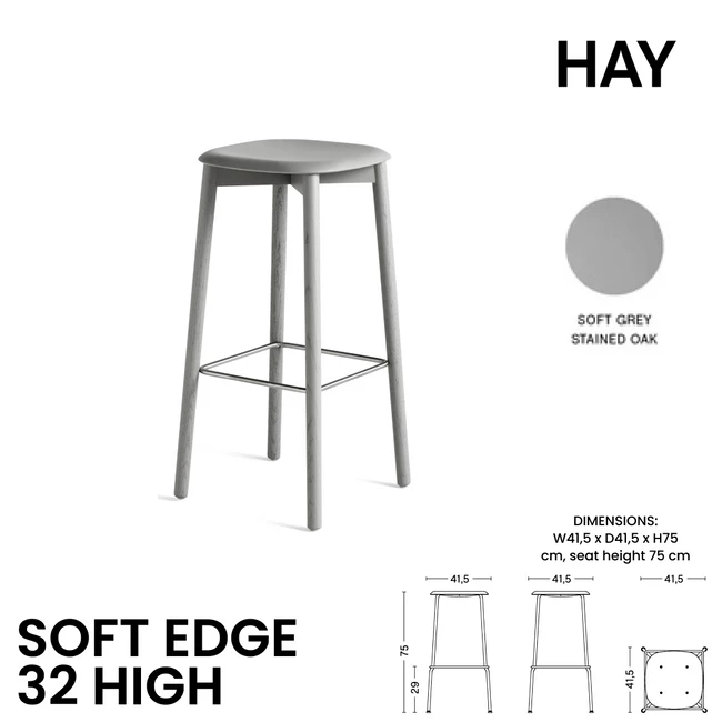 Soft Edge 32 Bar Stool - Image 3